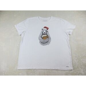 Life Is‎ Good Shirt Mens 3XL XXXL White Beer Hug Bear Cotton Crusher